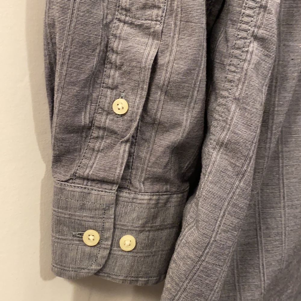 Corporate Gear Men’s Long Sleeve Dress Shirt Large 34/35 Gray 100% Cotton - Picture 3 of 7